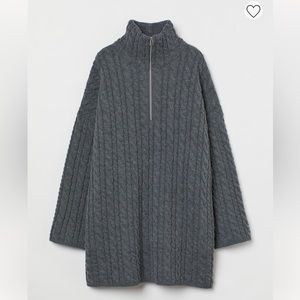 H&M wool blend cable knit sweater dress